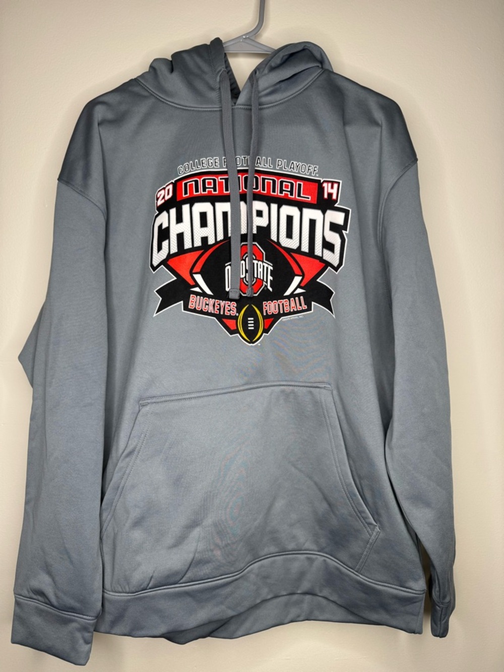 Ohio State Buckeyes College Football 2014 National Champions Hoodie - Gray